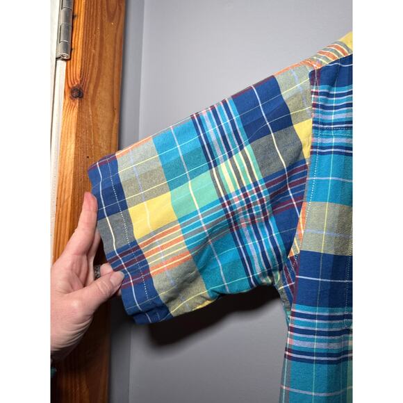 Wrangler Pearl Snap Med Mens Bright Color Short Sleeve Plaid Western Shirt - Picture 3 of 14